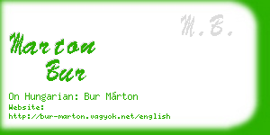 marton bur business card